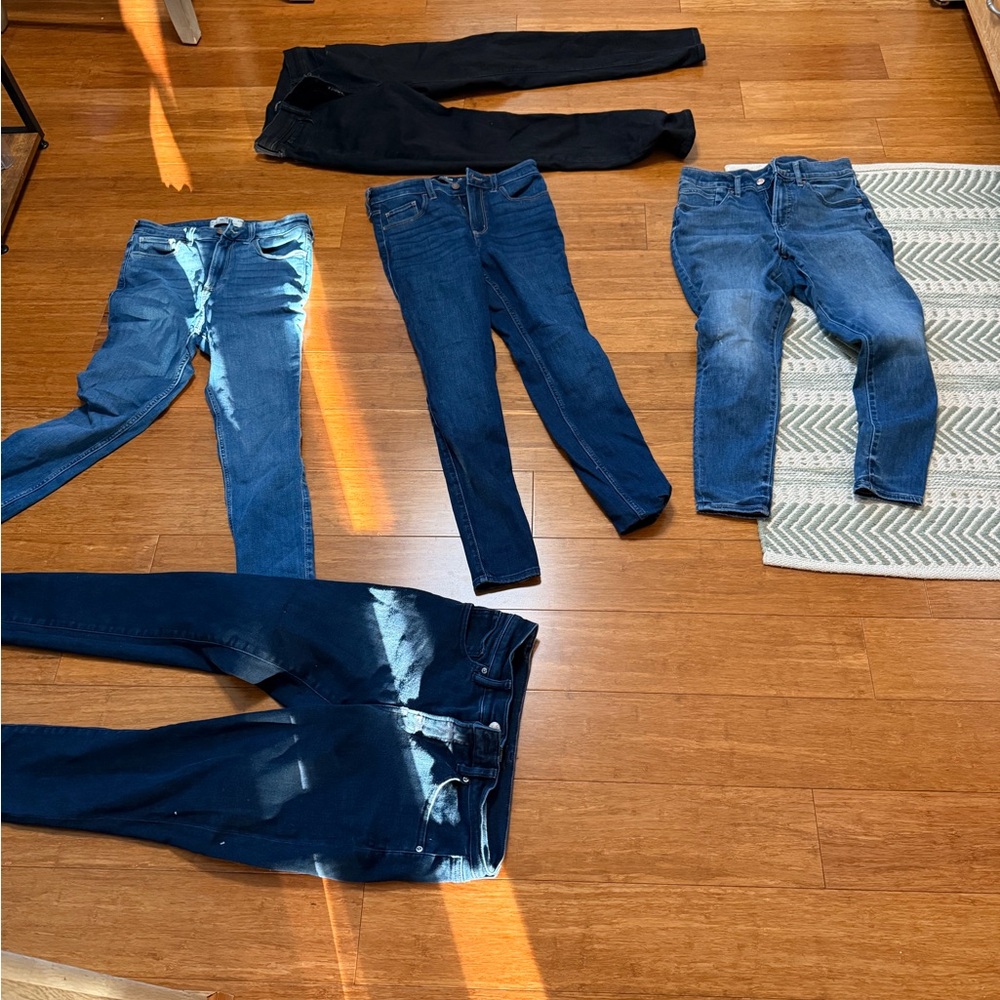 Hollister Women's Skinny Jeans - Black and Blue
